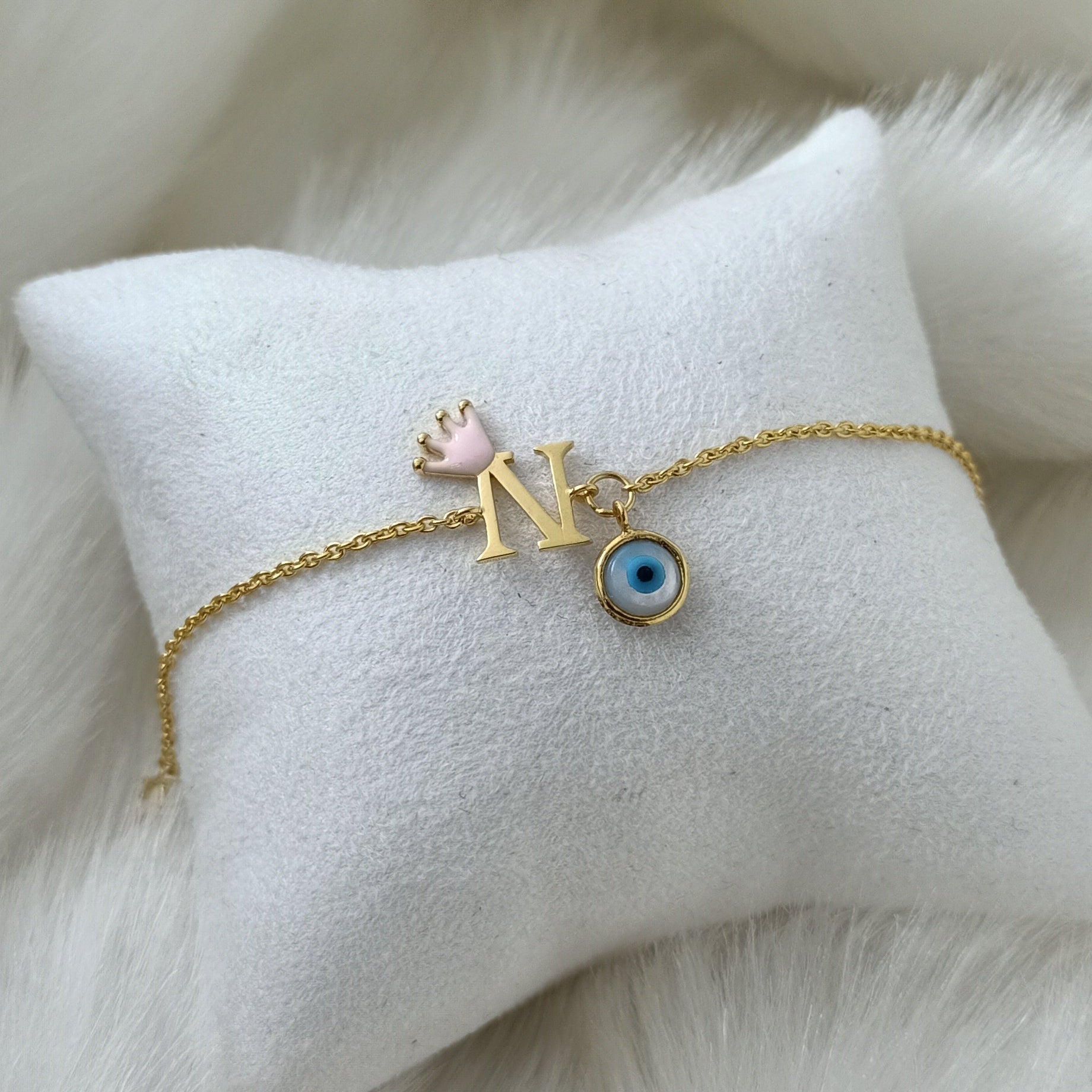 Royal Charm Evil Eye Bracelet 2.91 Grams, 18KT Gold