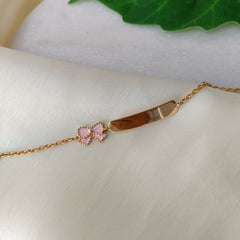 Blush Bow Bar Bracelet 3.3 Grams, 18KT Gold