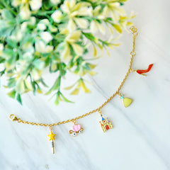 Cinderella Charm Bracelet 4.48 Grams, 18KT Gold