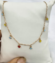Dangling Charms Chain 2.41 Grams, 18KT Gold