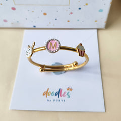 Personalized Bunny Bangle 5.79 Grams, 18KT Gold