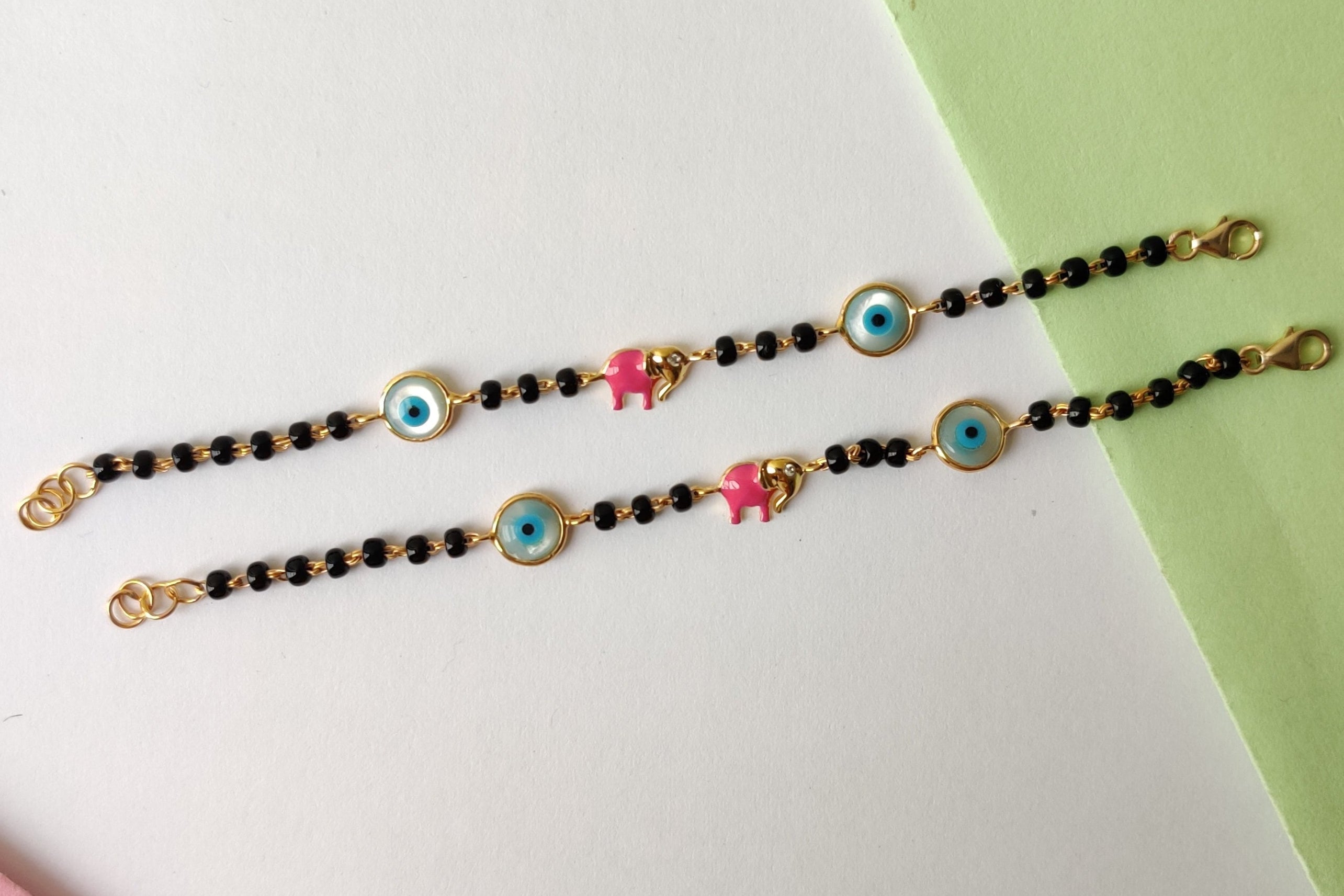 Elephant Evil Eye Nazariyas 4.2 Grams A Pair, 18KT Gold