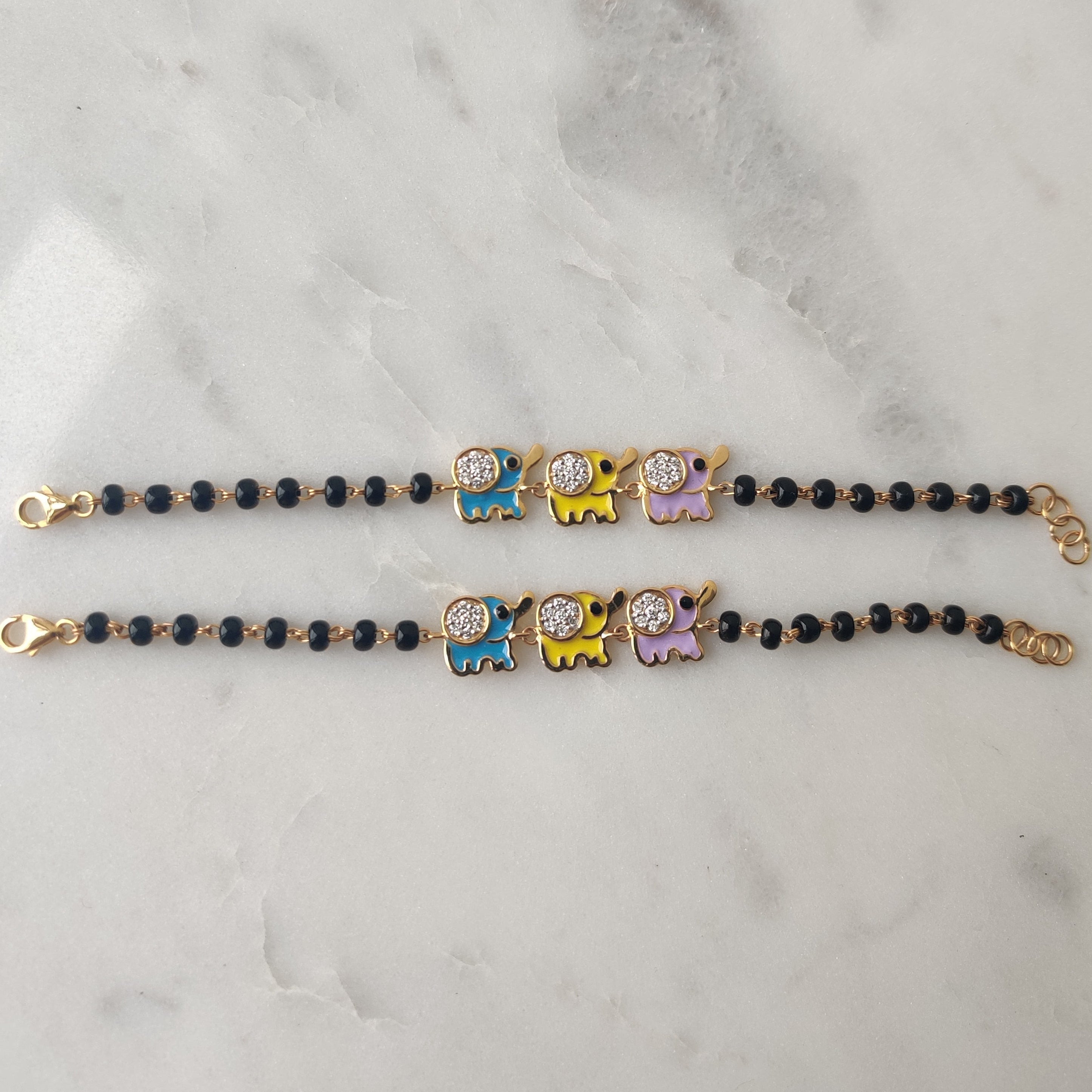 Three Elephant Nazariya 7 grams a Pair, 18KT Gold