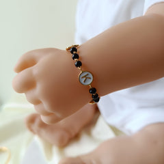 Butterfly Initial Evil Eye Nazariya 4.67 Grams a Pair, 18KT Gold