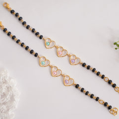 Trio Heart Evil Eye Nazariya a Pair 4.27 Grams, 18KT Gold