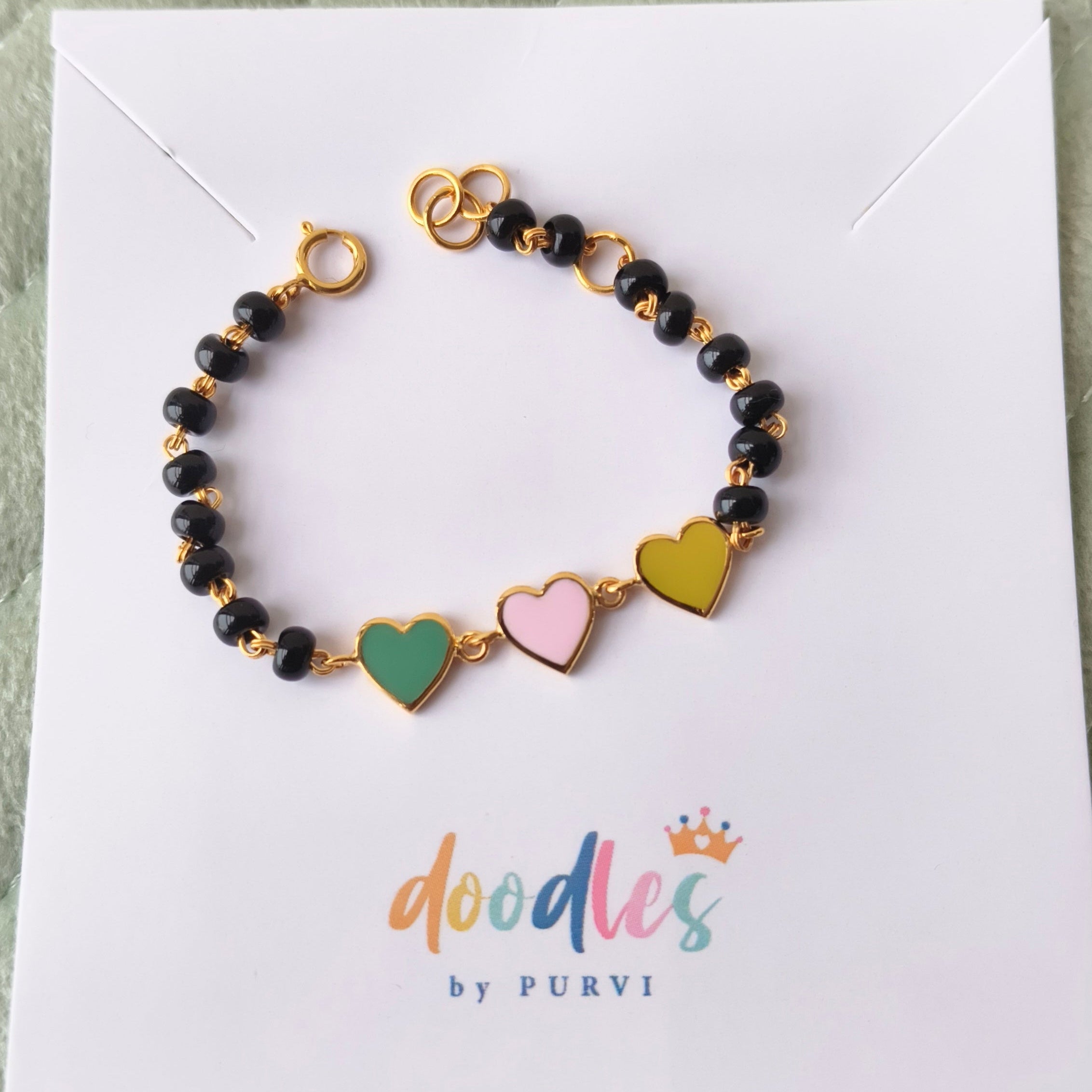 Tricolor Hearts Nazariya 4.22 Grams a Pair , 18KT Gold