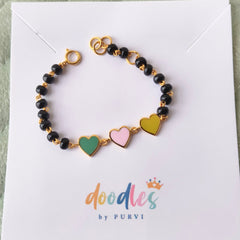 Tricolor Hearts Nazariya 4.22 Grams a Pair , 18KT Gold