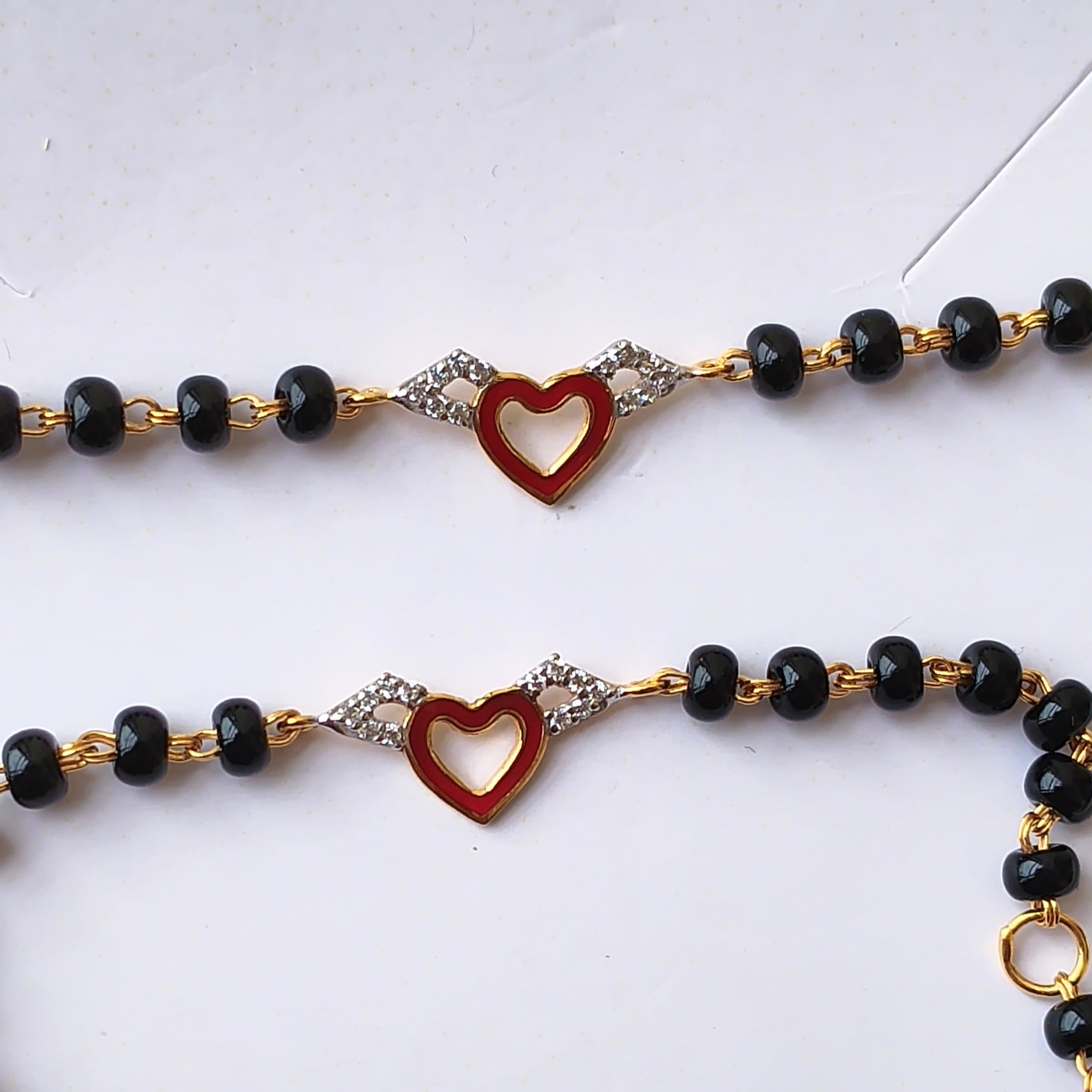 Red Heart Evil Eye Protection Nazariya 2.68 Grams a Pair , 18KT Gold