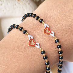 Red Heart Evil Eye Protection Nazariya 2.68 Grams a Pair , 18KT Gold