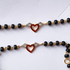 Red Heart Evil Eye Protection Nazariya 2.68 Grams a Pair , 18KT Gold