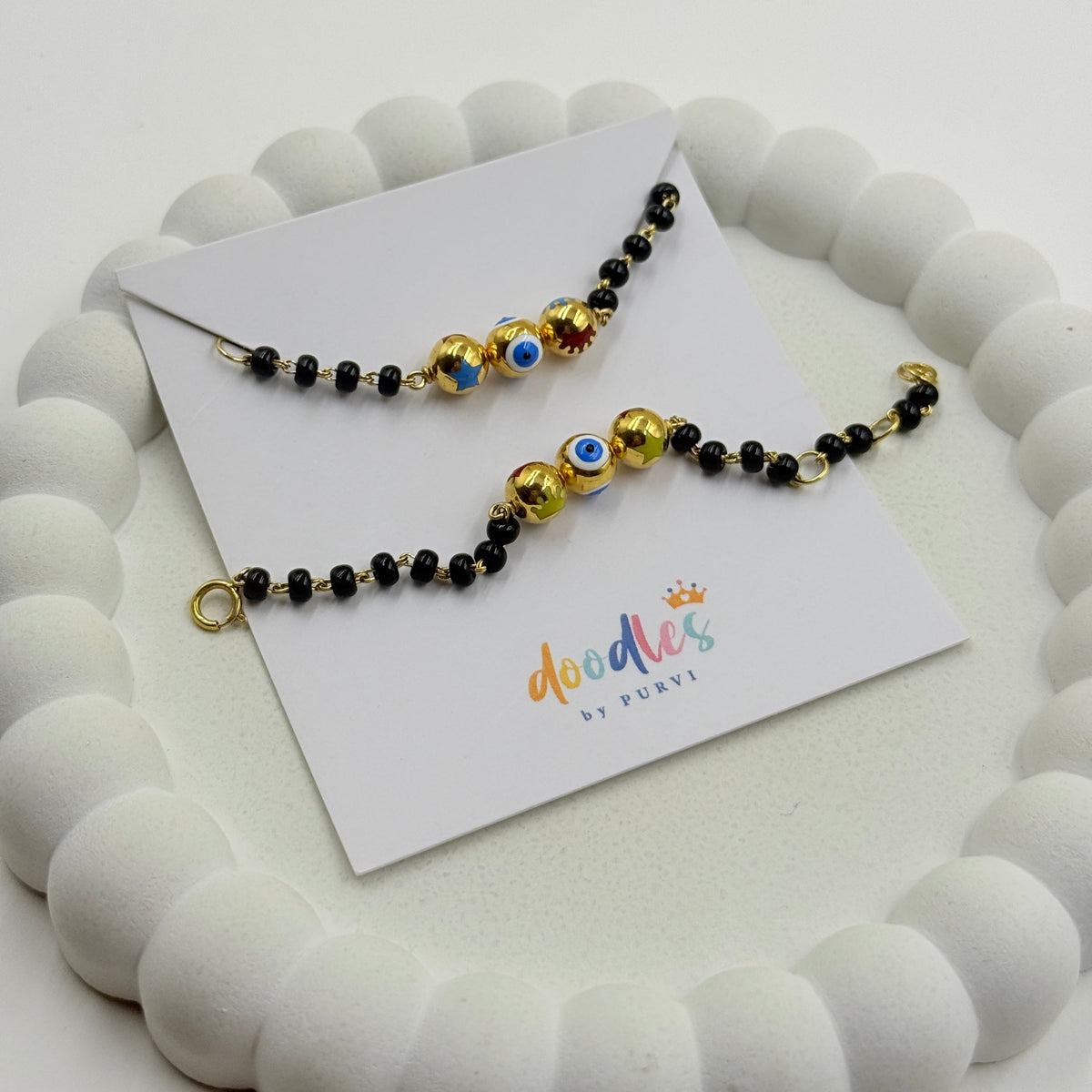 Tiny Guardian Evil Eye Nazariya 5.16 Grams a Pair, 18KT Gold