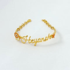 Personalised Kada With Lion Star 6.5 Grams, 18KT Gold