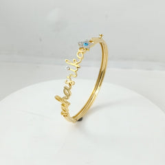 Personalize Kada With Evil Eye 9.5 Grams, 18KT Gold