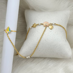 Oyster and Diamond Haat Phool 5.8 grams, 18KT Gold
