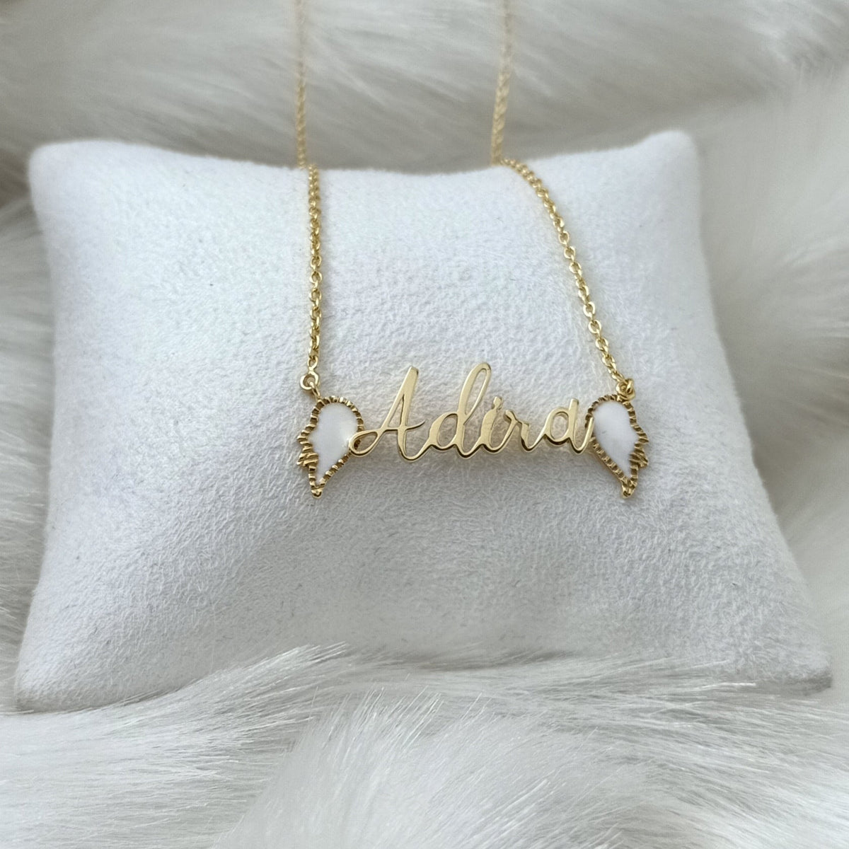 Angel Wing Name Chain 4.5 Grams, 18KT Gold