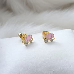 Carriage Earrings 2 Grams, 18KT Gold