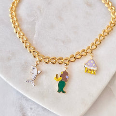 Underwater Wonders Charm Bracelet 4 Grams, 18KT Gold