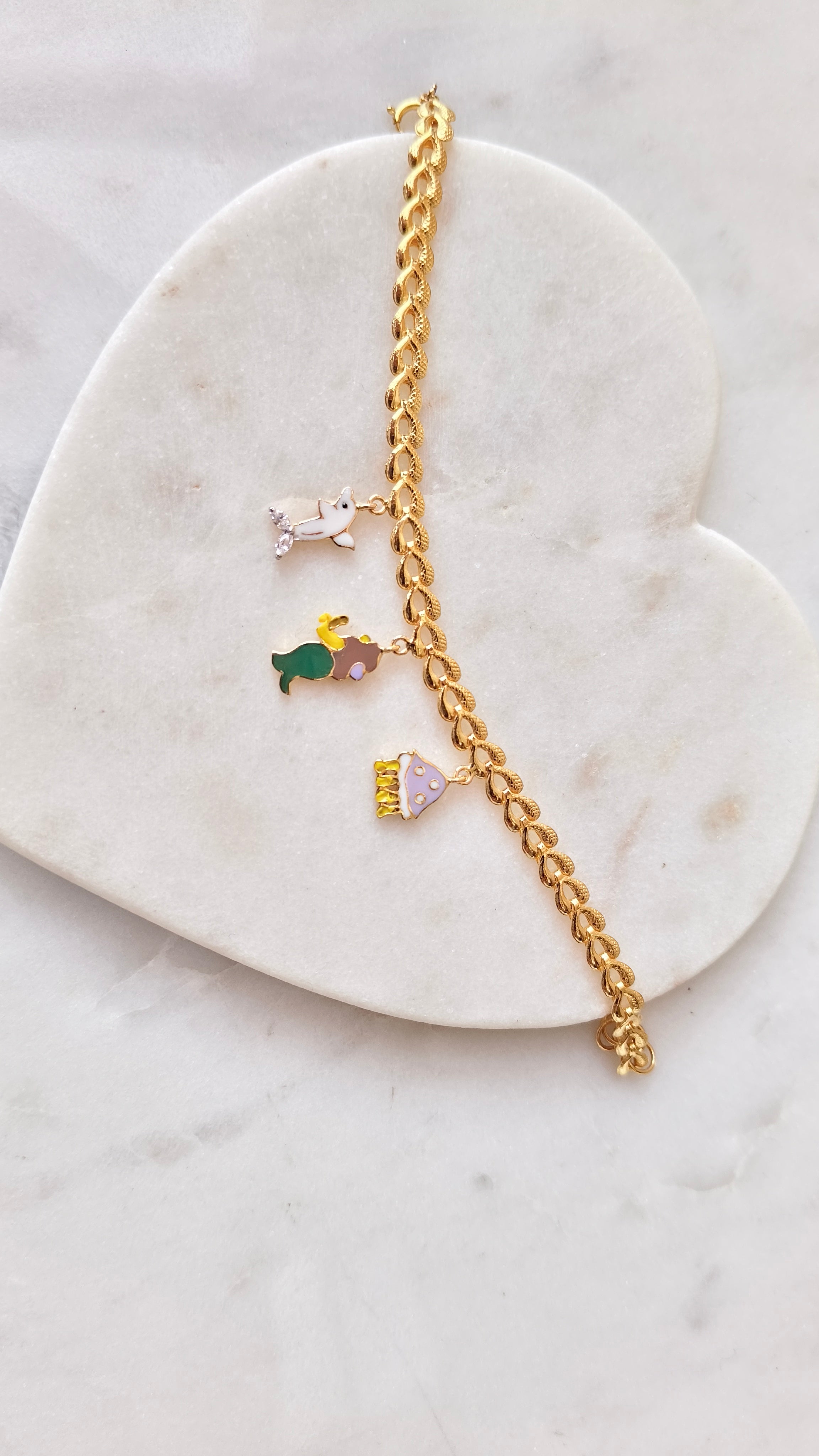 Underwater Wonders Charm Bracelet 4 Grams, 18KT Gold