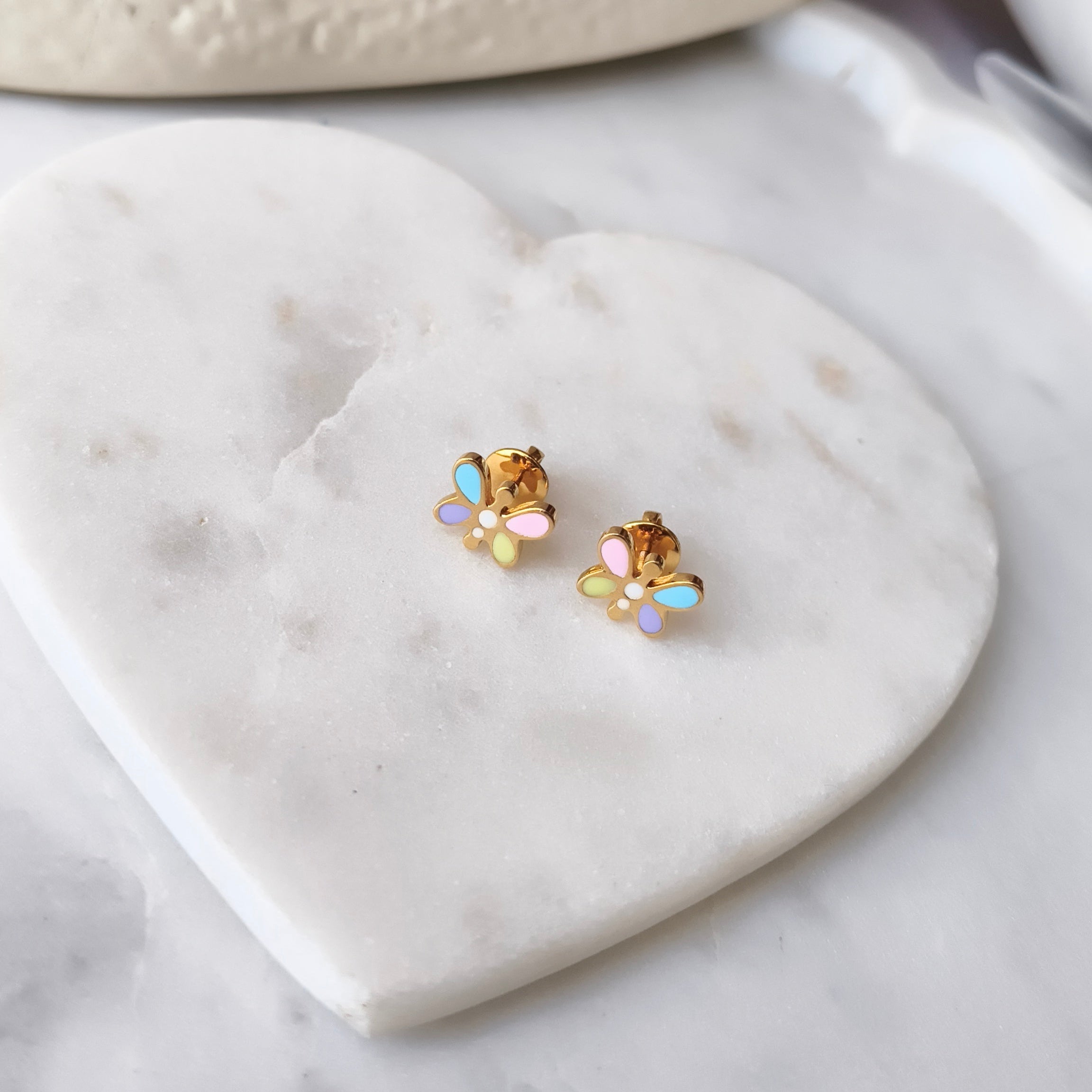Flutter Pop Butterfly Earrings 2.54 Grams, 18KT Gold