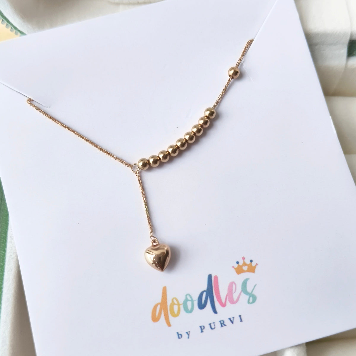 Rose Gold Bead Heart Bracelet 0.640 mg, 18KT Gold