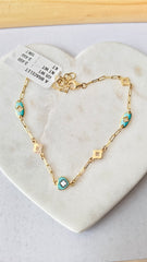 Enamel Floral Motif Bracelet 3.46 grams, 18KT Gold