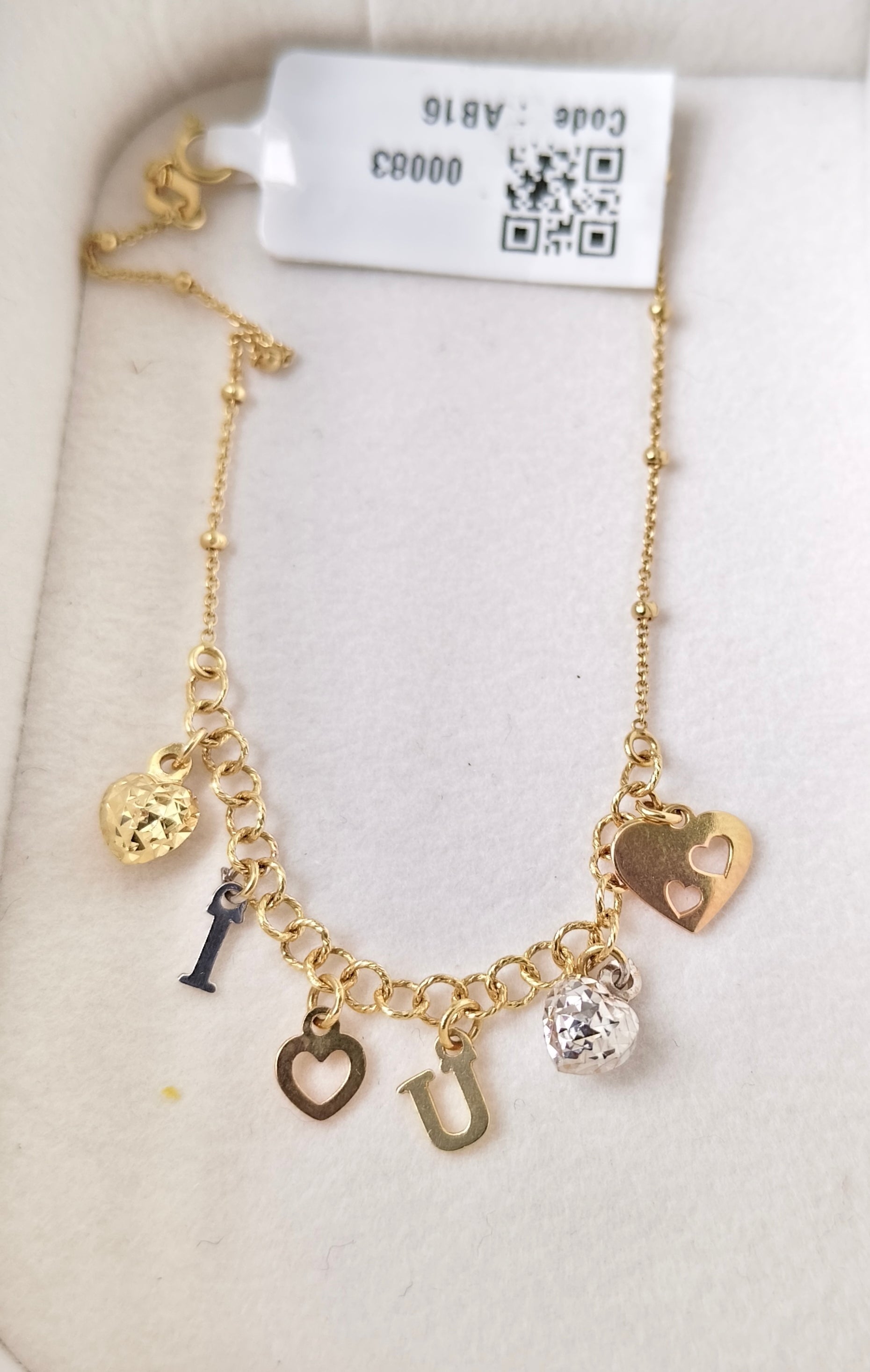 I ❤️ U Bracelet 2.8 grams, 18KT Gold