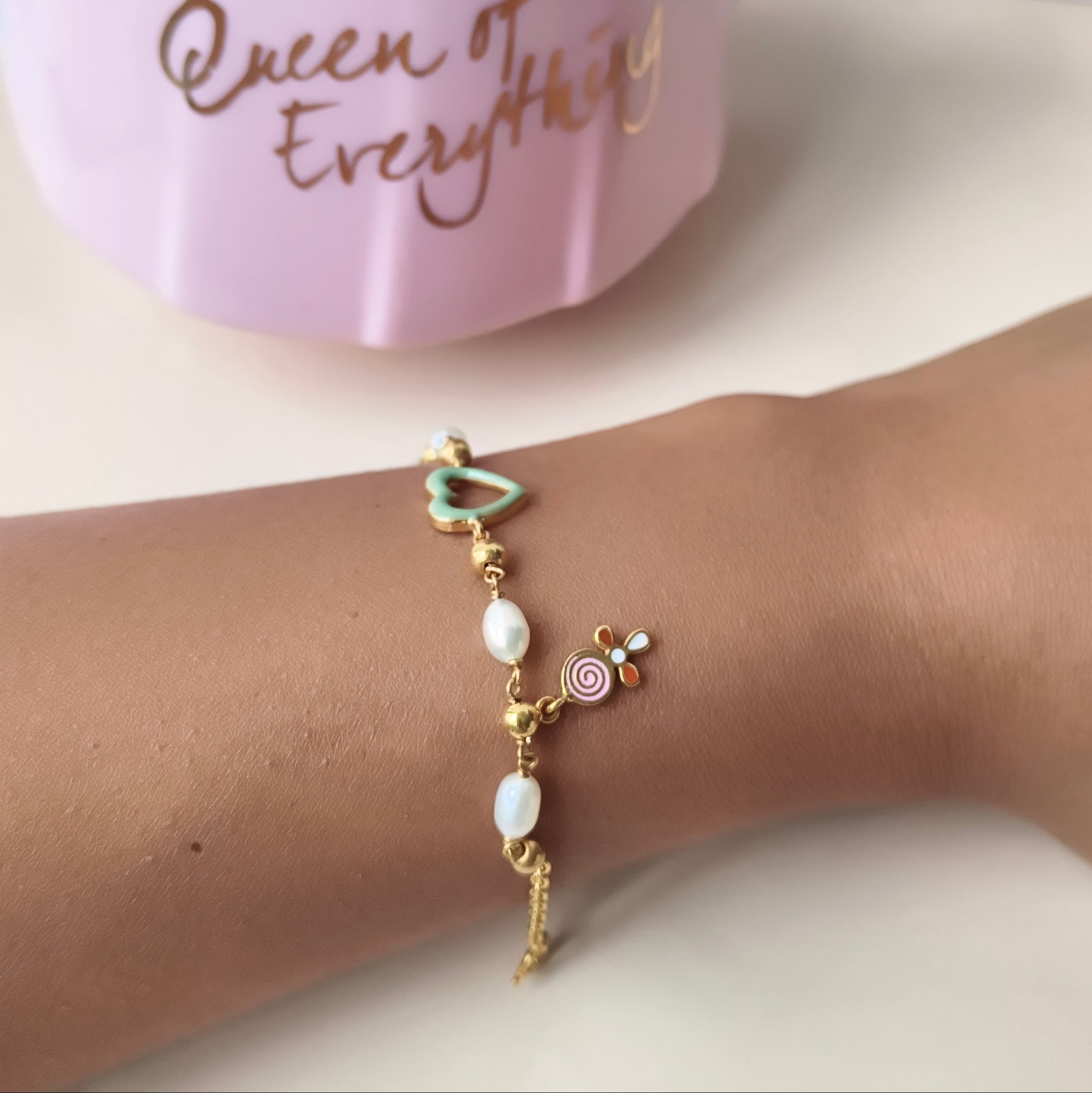 Sweet Treats Pearl Bracelet 2.97 Grams, 18KT Gold
