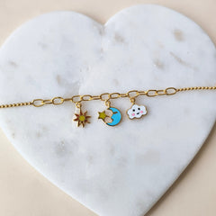 Sunshine Sky Charm Bracelet 3.1 Grams, 18KT Gold