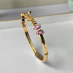 Pink Bow Kada 9.4 grams, 18KT Gold