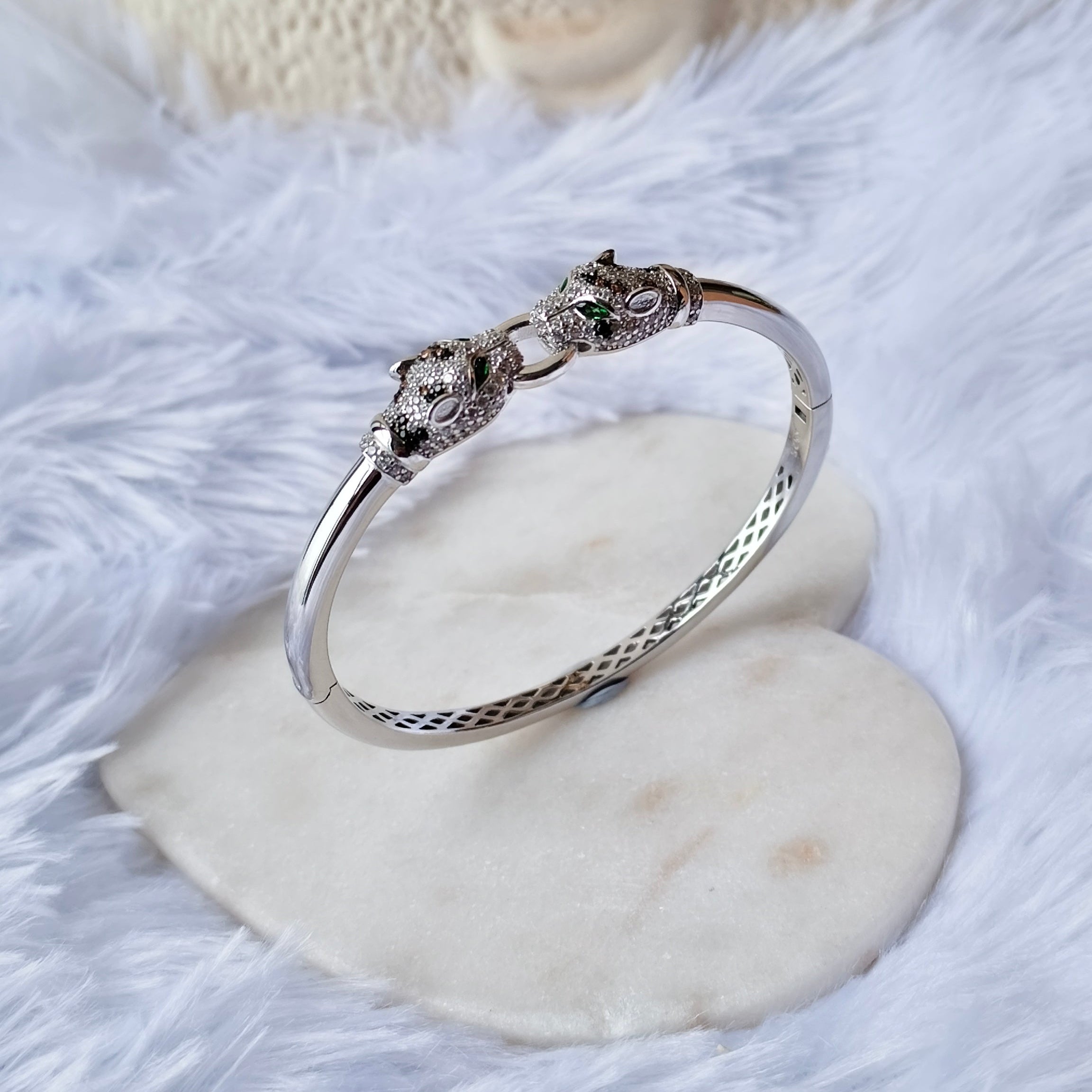 Twin Jaguar Bracelet 15.8 Grams, Silver