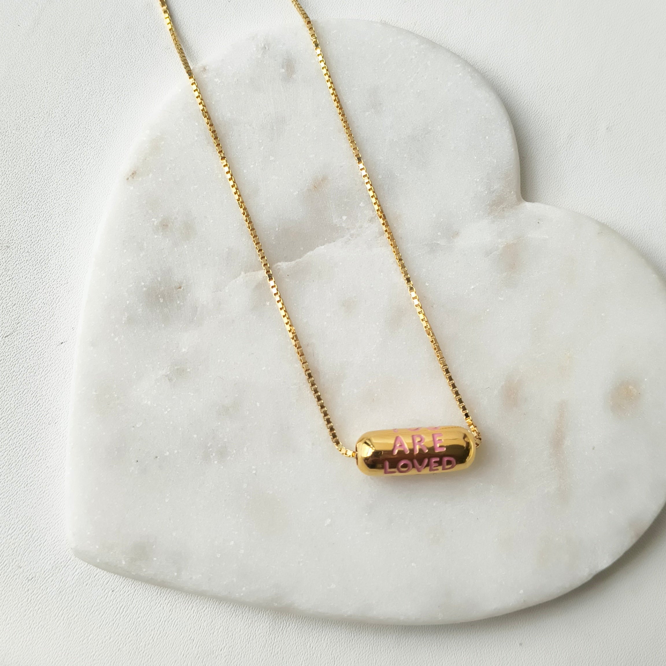 You Are Loved Personalised Necklace 5 Grams, 18KT Gold