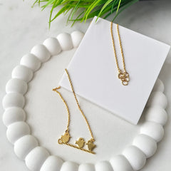 Bird Family Necklace 3.64 Grams, Silver