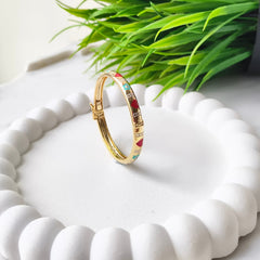 Love & Luck Multicolour Gold-Plated Baby Kada Single Piece 6.59 Grams, Silver
