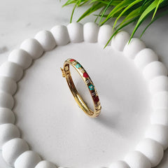 Love & Luck Multicolour Gold-Plated Baby Kada Single Piece 6.59 Grams, Silver