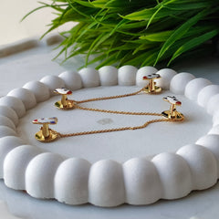 Airplane Enamel Kurta Buttons 5.77 grams, Silver