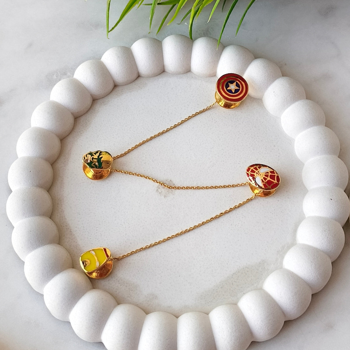 Superhero Enamel Kurta Buttons 7.4 grams, Silver