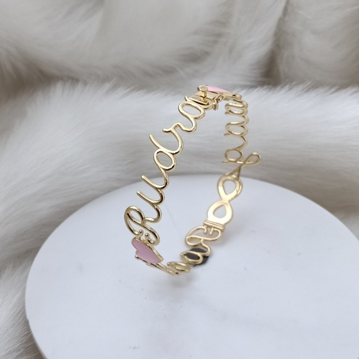 Infinity Name Cuff Bracelet 15 grams, 18kt gold