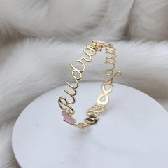 Infinity Name Cuff Bracelet 15 grams, 18kt gold