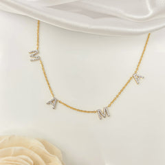 Minimalist MAMA Letter Gold Necklace, 4Grams, 18kt Gold