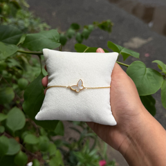 Gold Butterfly Bracelet with Mother of Pearl 2.2 grams 18kt gold