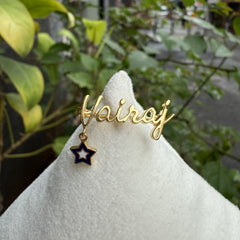 Personalised Gold Name Lapel Pin for Boys 3.04 grams 18kt gold