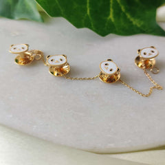 Panda Theme Kurta Buttons 9 Grams, 18KT Gold
