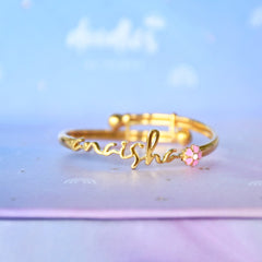 Floral Name Bangle 6 Grams, 18KT Gold