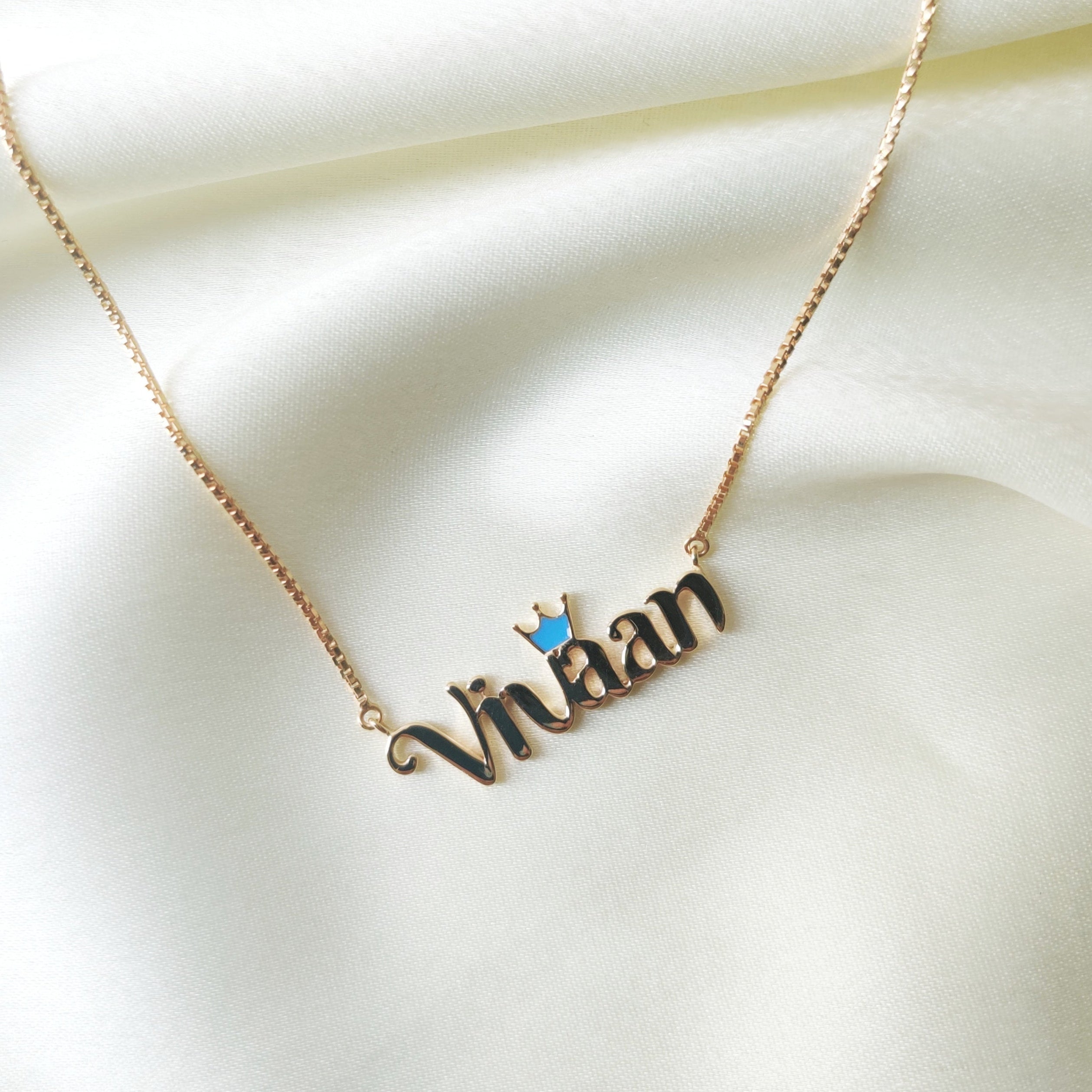 Royal Charm Name Necklace  5 Grams, 18KT Gold