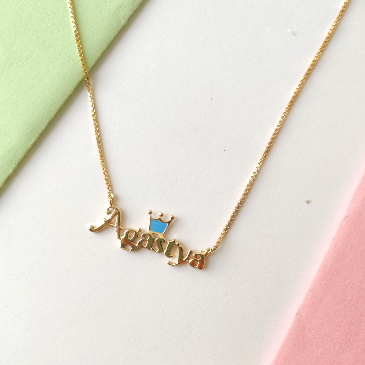 Royal Charm Name Necklace  5 Grams, 18KT Gold
