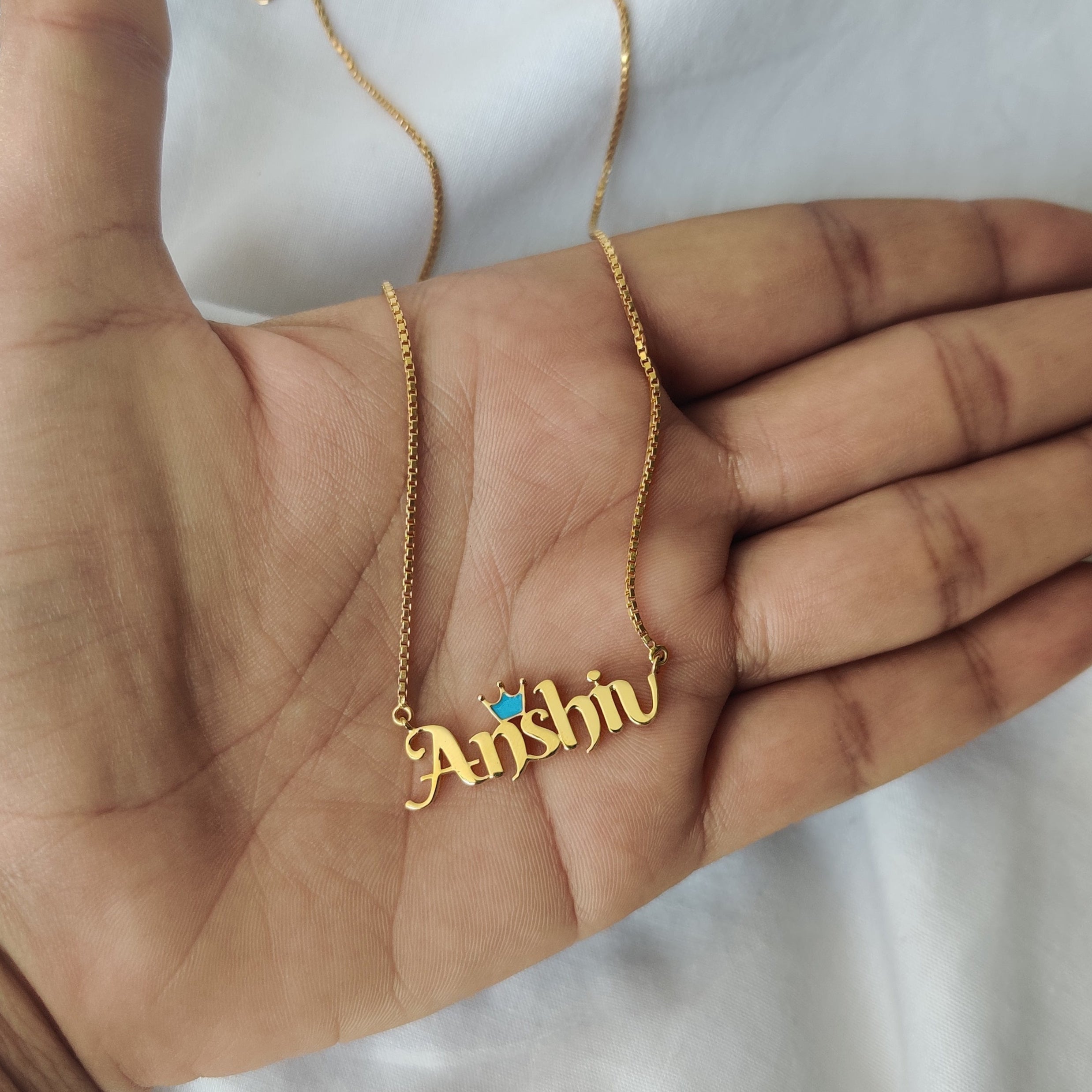 Royal Charm Name Necklace  5 Grams, 18KT Gold