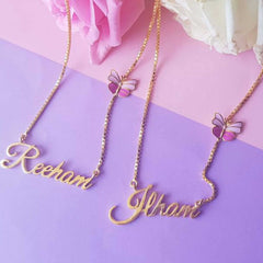 Butterfly Name Chain Single Piece 5.5 Grams, 18KT Gold