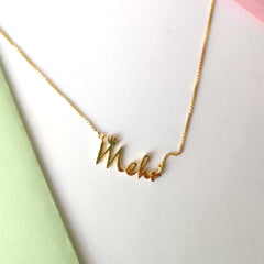 Personalised With Crown Neckpiece, 18KT Gold