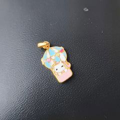 Whimsical Unicorn Hot Air Balloon Pendant 0.66 grams, 18KT Gold