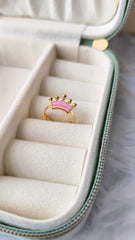 Princess Crown Ring (Pink) 1.51 Grams, 18KT Gold